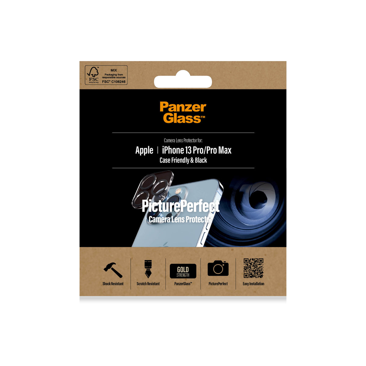 PanzerGlass Displayschutz (Panzerglas), Case Friendly – für iPhone 13 Pro/13 Pro Max – mit Applikator