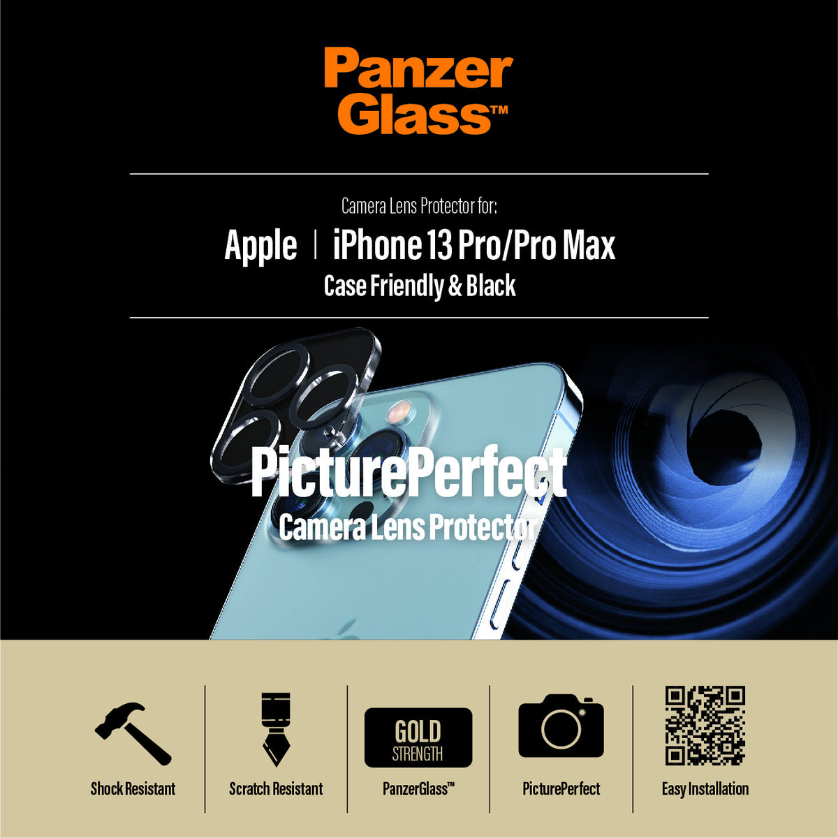PanzerGlass Displayschutz (Panzerglas), Case Friendly – für iPhone 13 Pro/13 Pro Max – mit Applikator