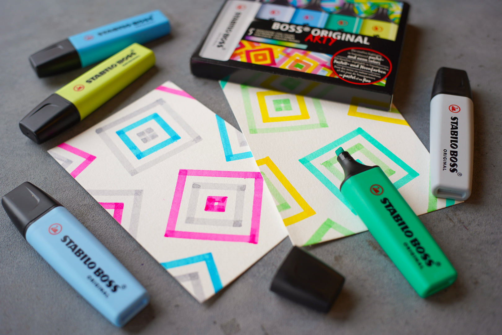 STABILO BOSS Original Arty Textmarker Set 10 Farben Pastell – Keilspitze, 2–5 mm, nachfüllbar