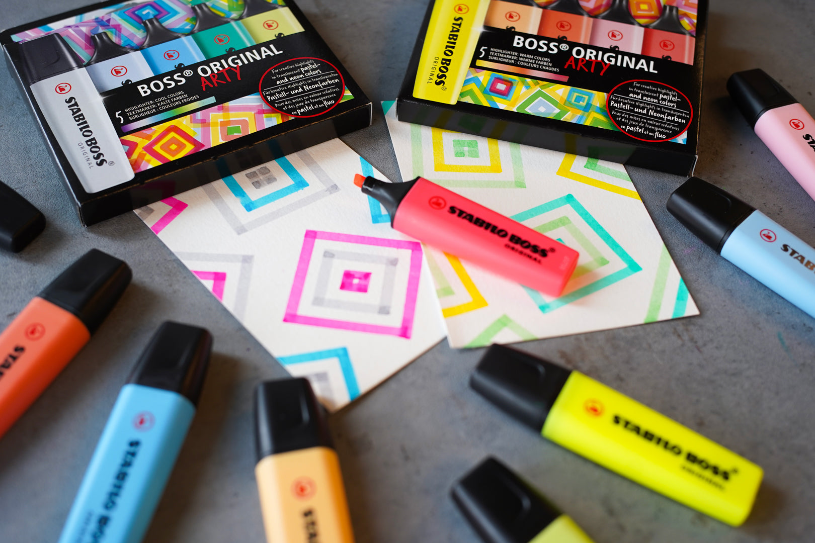 STABILO BOSS Original Arty Textmarker Set 5 Farben Pastell – Keilspitze, 2–5 mm, nachfüllbar