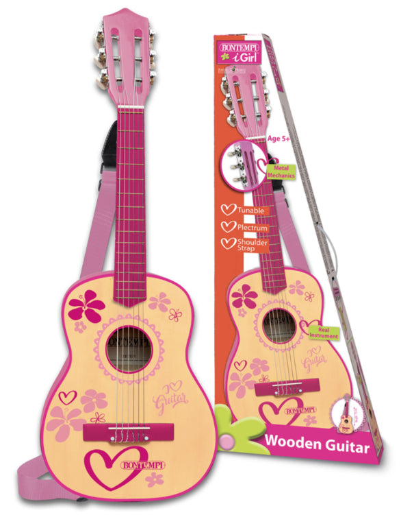 Bontempi Gitarre – 77,5 cm – ab 5 Jahren – Holz – mehrfarbig