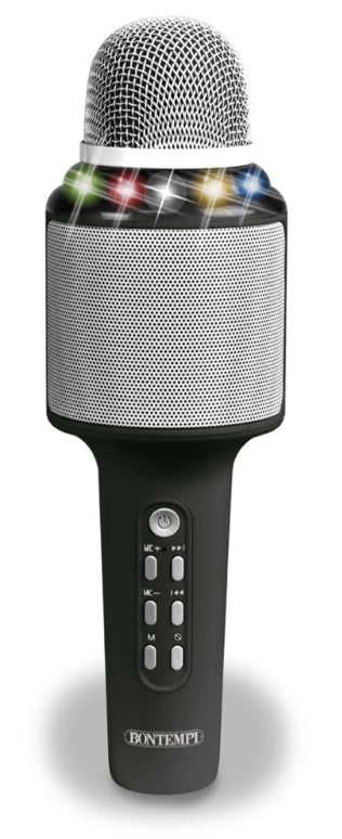 Bontempi Tischmikrofon – USB, 3,5 mm Klinke, Kabellos, für MicroSD, Schwarz