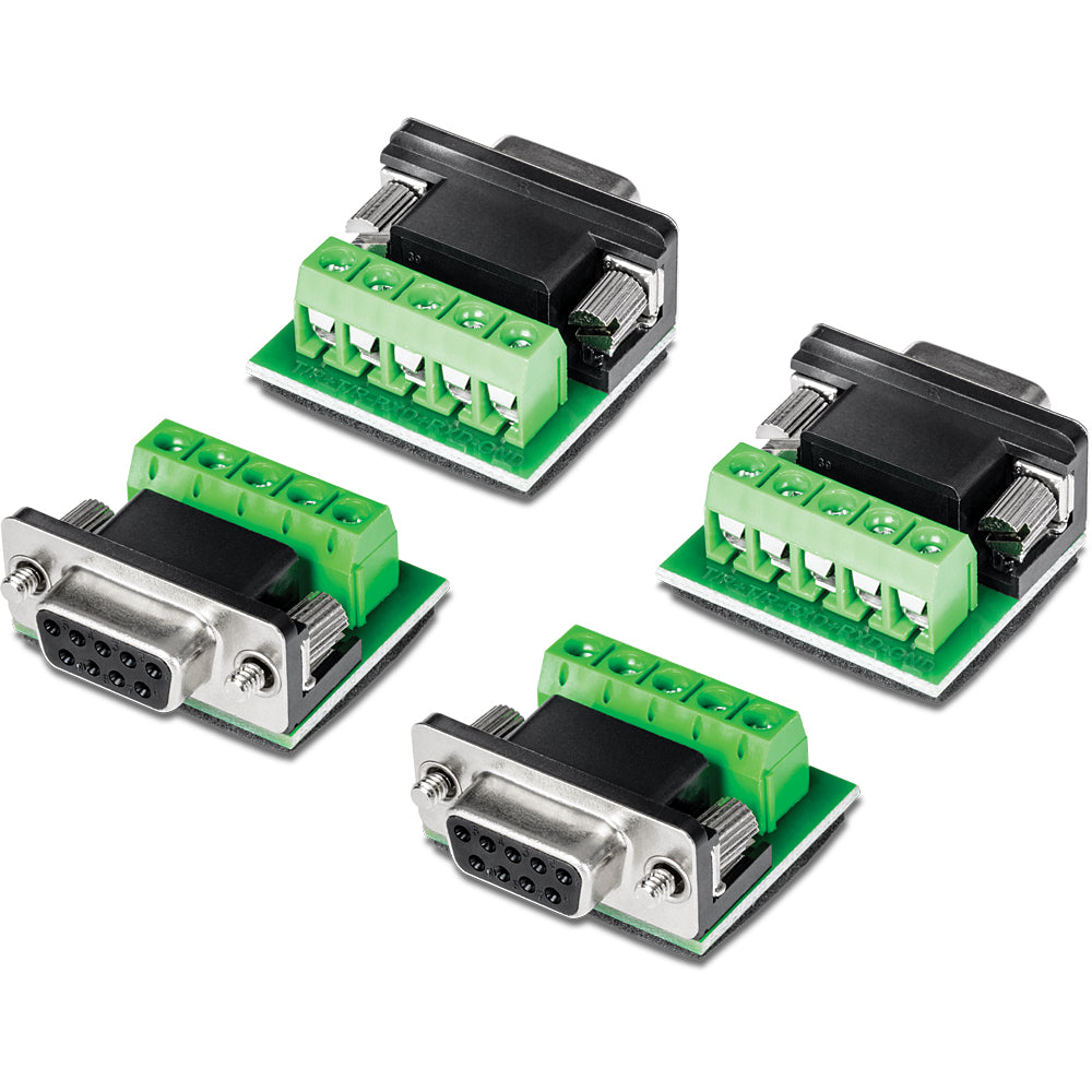 TRENDnet TI-S400 RS-232 zu RS-422/RS-485 Adapter – DB9 zu Klemmleiste, 4er-Pack – für TI-M12/TI-M42