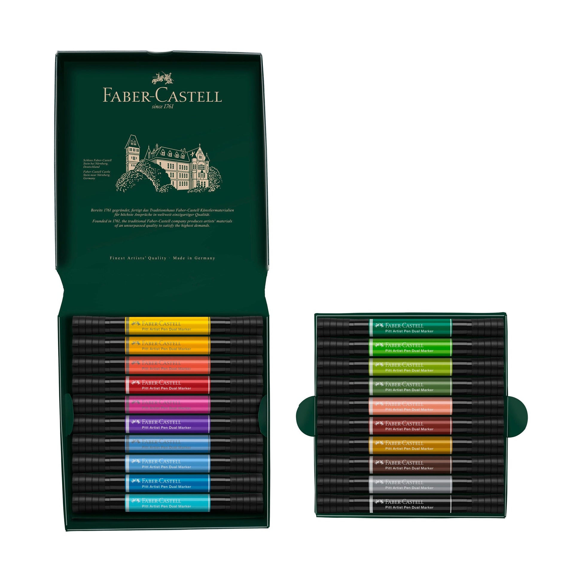 Faber-Castell PAP Filzstifte, Doppelspitze – Feine Spitze, 0,8 mm, wasserfest, 20 Farben