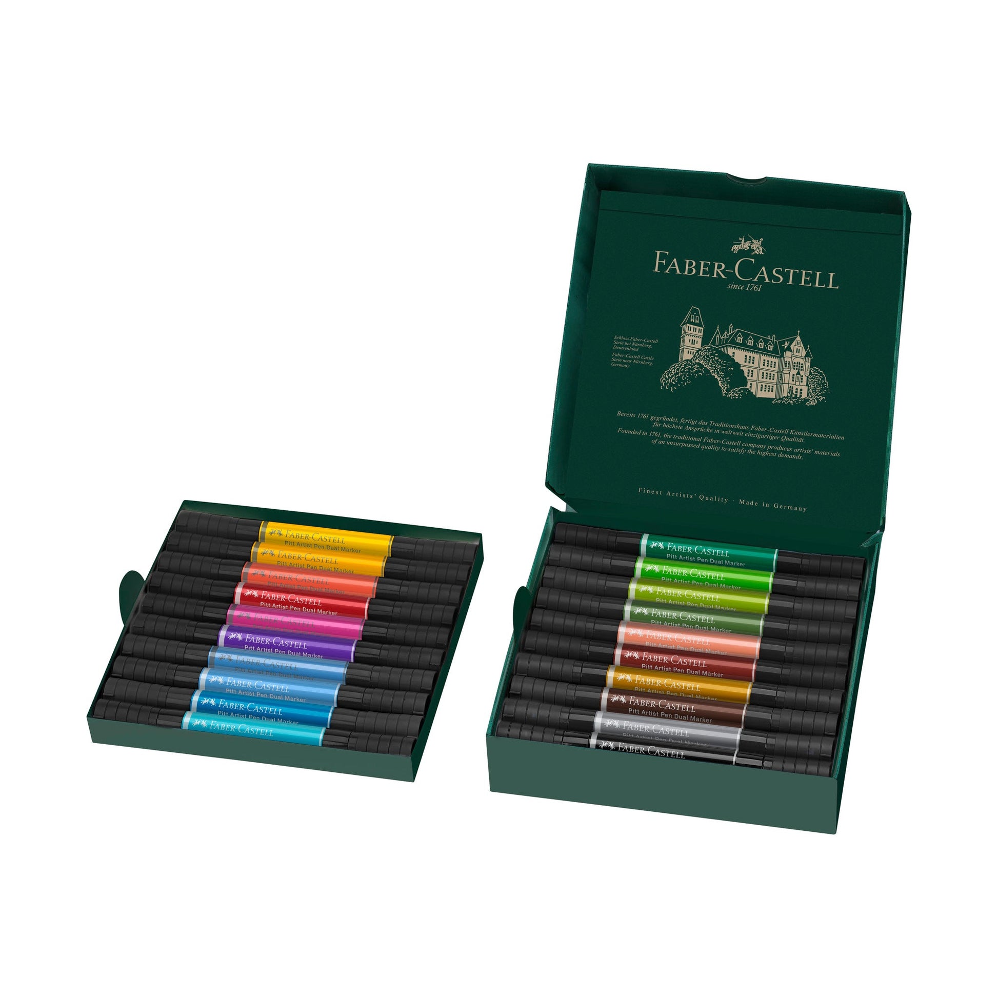 Faber-Castell PAP Filzstifte, Doppelspitze – Feine Spitze, 0,8 mm, wasserfest, 20 Farben