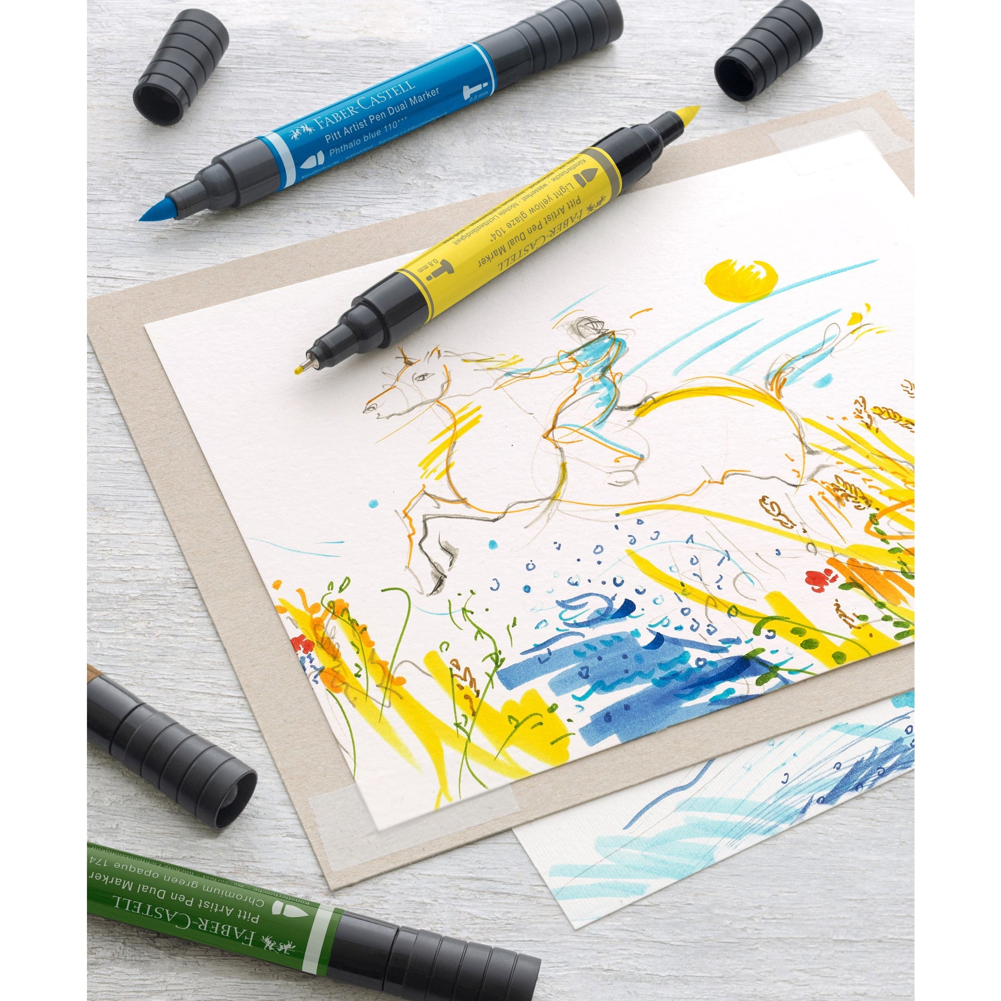 Faber-Castell PITT artist pen Brush Pen, Doppelspitze – Pinsel + 0,8 mm, wasserfest, 10 Farben