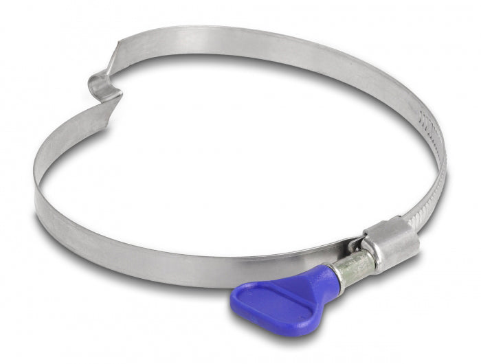 DeLOCK Schlauchschelle (Schneckengetriebe) – Ø 80–100 mm, Breite 9 mm, Kunststoff/Edelstahl, Blau, 5 Stk.
