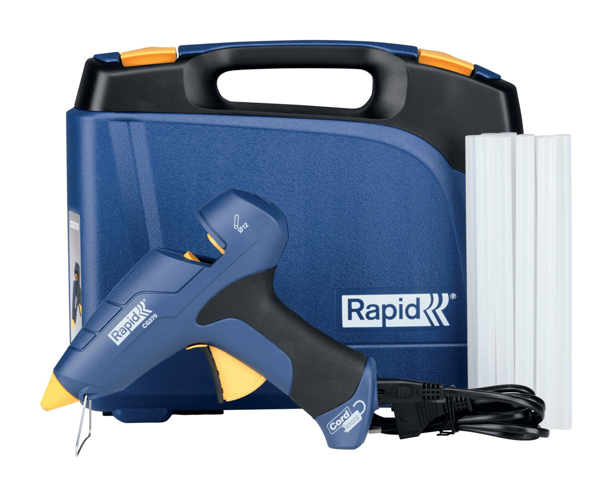 Rapid CG270 Heissklebepistole – 25 W – Ø 12 mm – inkl. 10 Klebesticks, Koffer