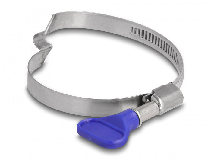 DeLOCK Schlauchschellen – Ø 50–65 mm, Breite 9 mm, Edelstahl, Blau, 5 Stk.