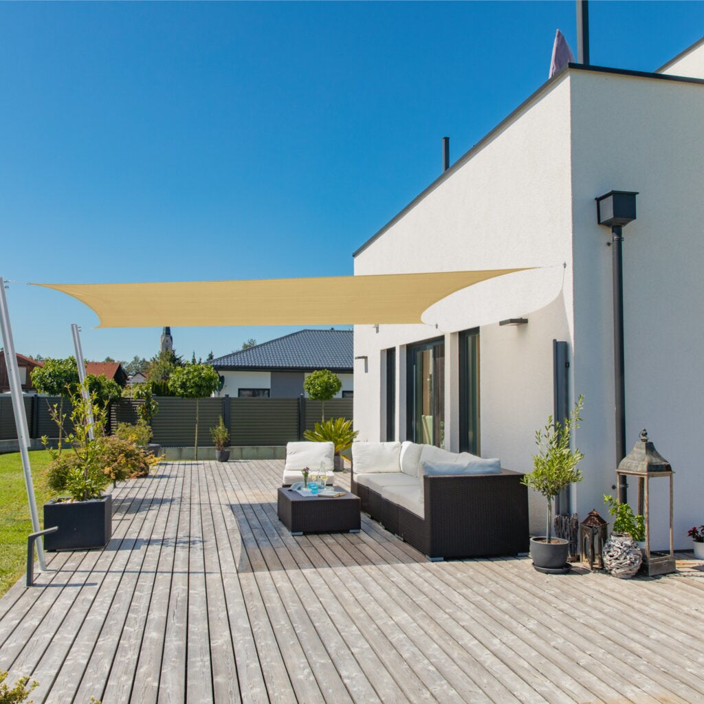 Windhager Sonnensegel – 400 × 300 cm, Beige, Polyethylen (PE)