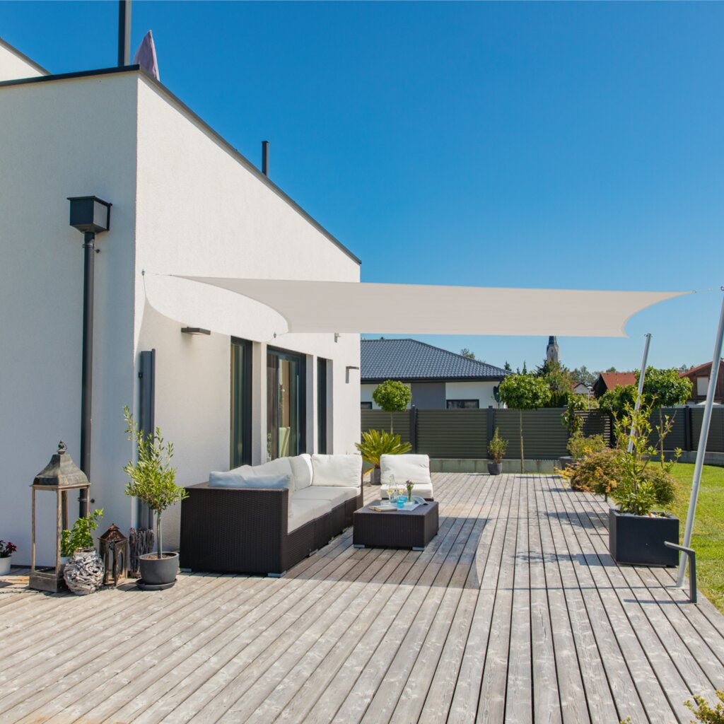 Windhager Rechteckiges Sonnensegel 500 × 400 cm – Gelb, Polyester, Witterungsbeständig, UV-Schutz 50+