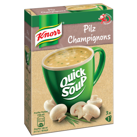 Knorr Quick Soup Suppe – Pilz – 3 Beutel – 48 g