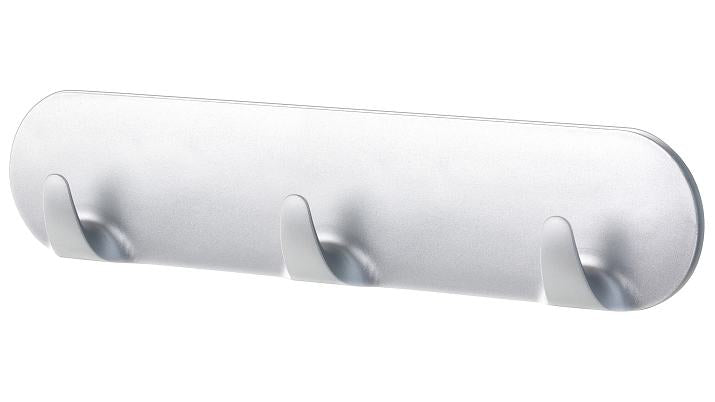 TESA Wandgarderobe 3 Haken – Silber – 200,2 × 41,3 × 18,6 mm