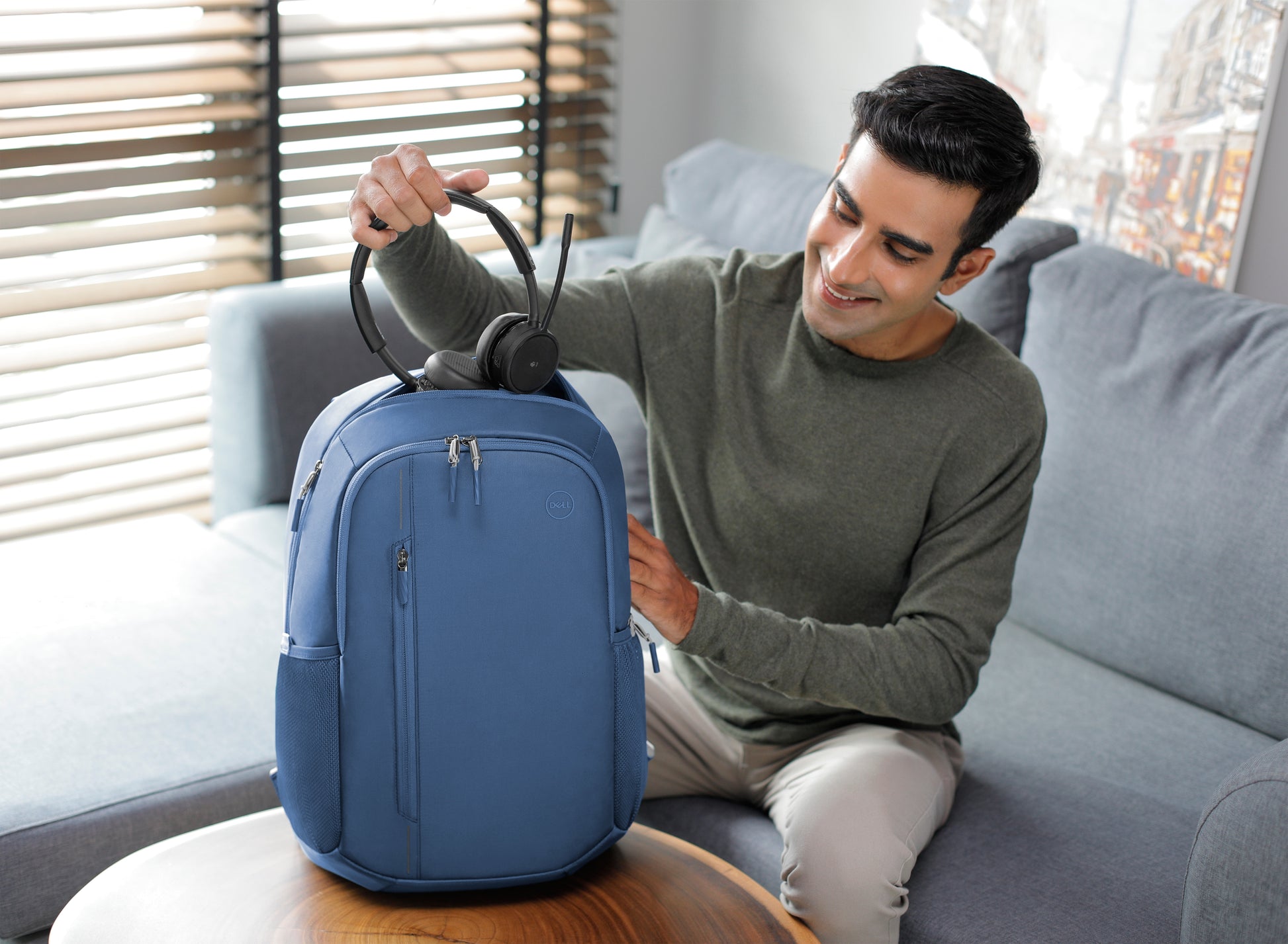DELL Notebook-Rucksack bis 15" – 20 l, recycelbarer Kunststoff – Blau