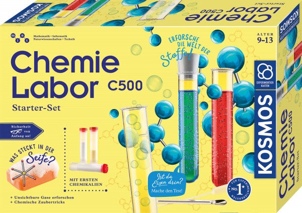 Kosmos Experimentier-Bausatz – Chemielabor C 500 X, inkl. Anleitung (52 Seiten), ab 9 Jahren