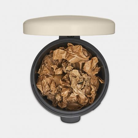 Brabantia NewIcon Papierkorb – 20 l – mit Deckel – Edelstahl – Anti-Rutsch-Basis – Ø 290 × H 467 mm