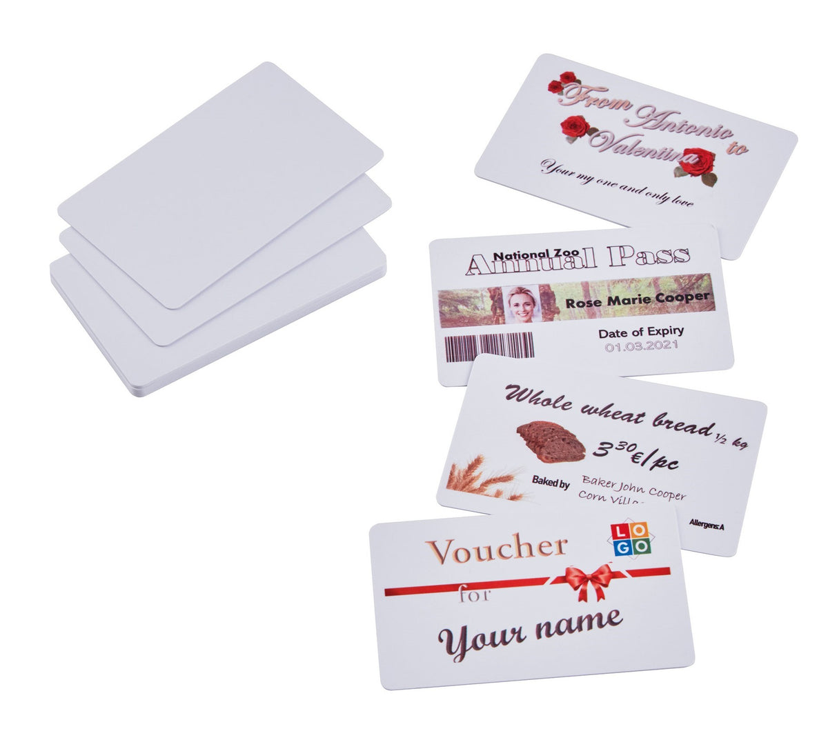 Colop Visitenkarten-Etiketten – für Laser – 85 × 54 mm – Karton, weiss, glänzend – 300 g/m² – 100 Karten
