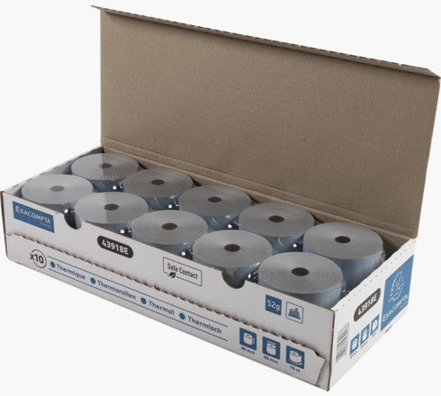 Exacompta Thermorolle grau-blau 80 mm × 76 m, Kern 12 mm, Ø 80 mm – 10 Rollen