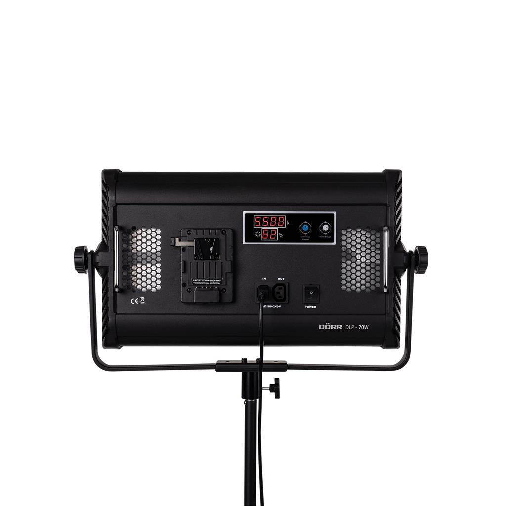 Dörr DLP-70W KIT Bi-Color Flächenleuchte – 70 W, 3200–5500 K, 3300 lx – Akku, Schwarz – 2er-Pack
