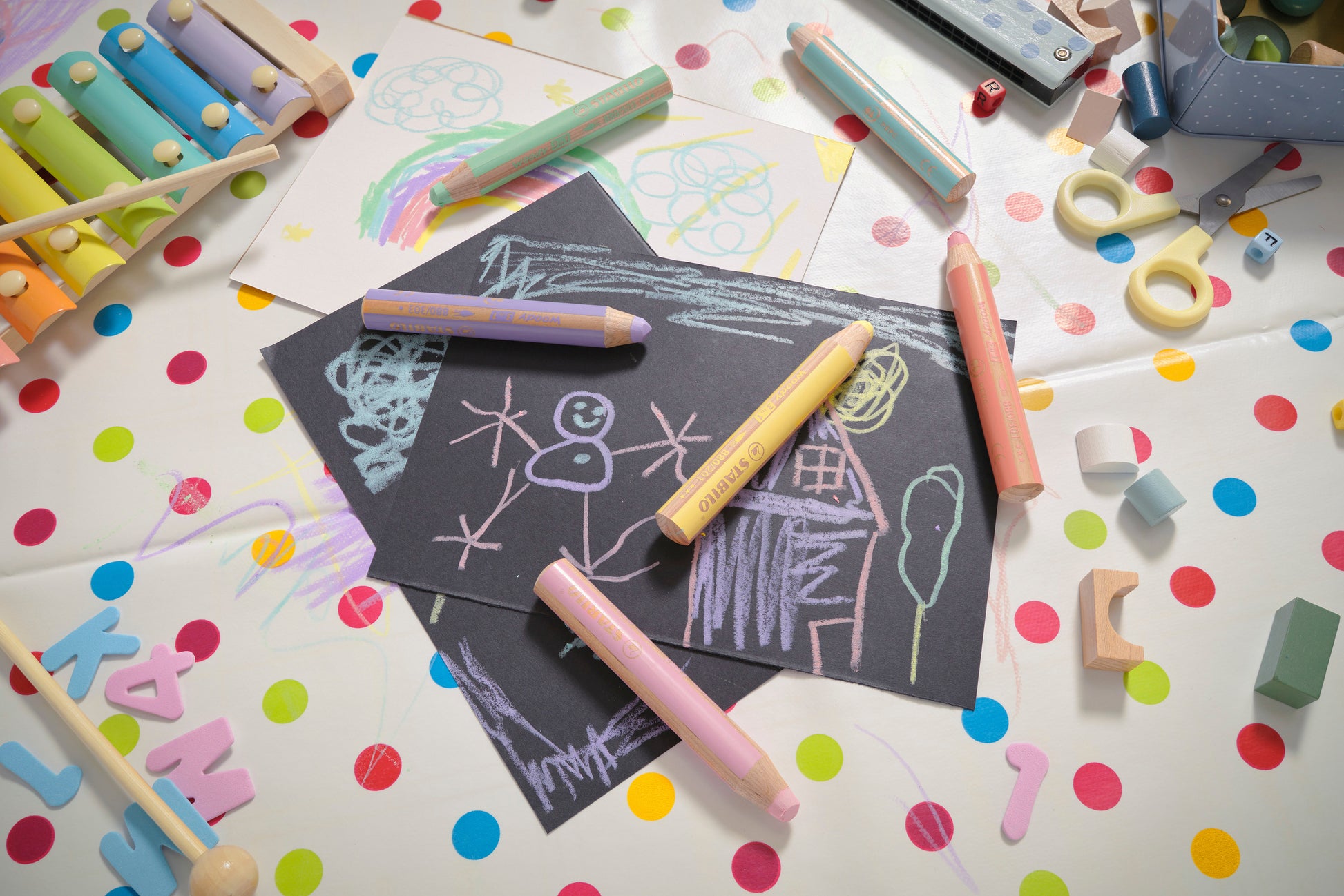 STABILO Buntstifte woody 3 in 1 – 3-in-1, Minen-Ø 10 mm, Einzelstift Lila