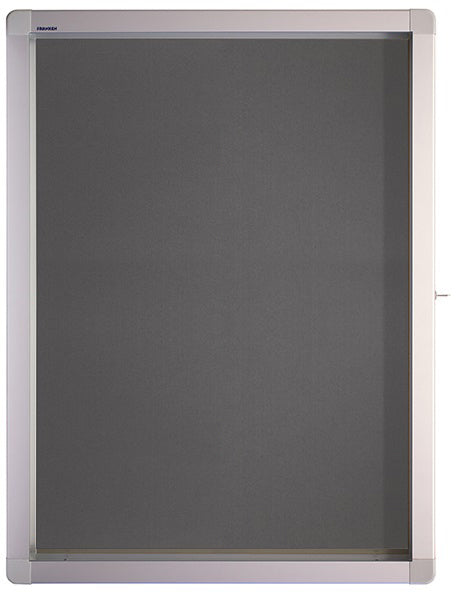 Franken Schaukasten ECO, 12 × A4 – Aluminium, Filz-Rückwand, abschliessbar, Innen- und Aussenbereich
