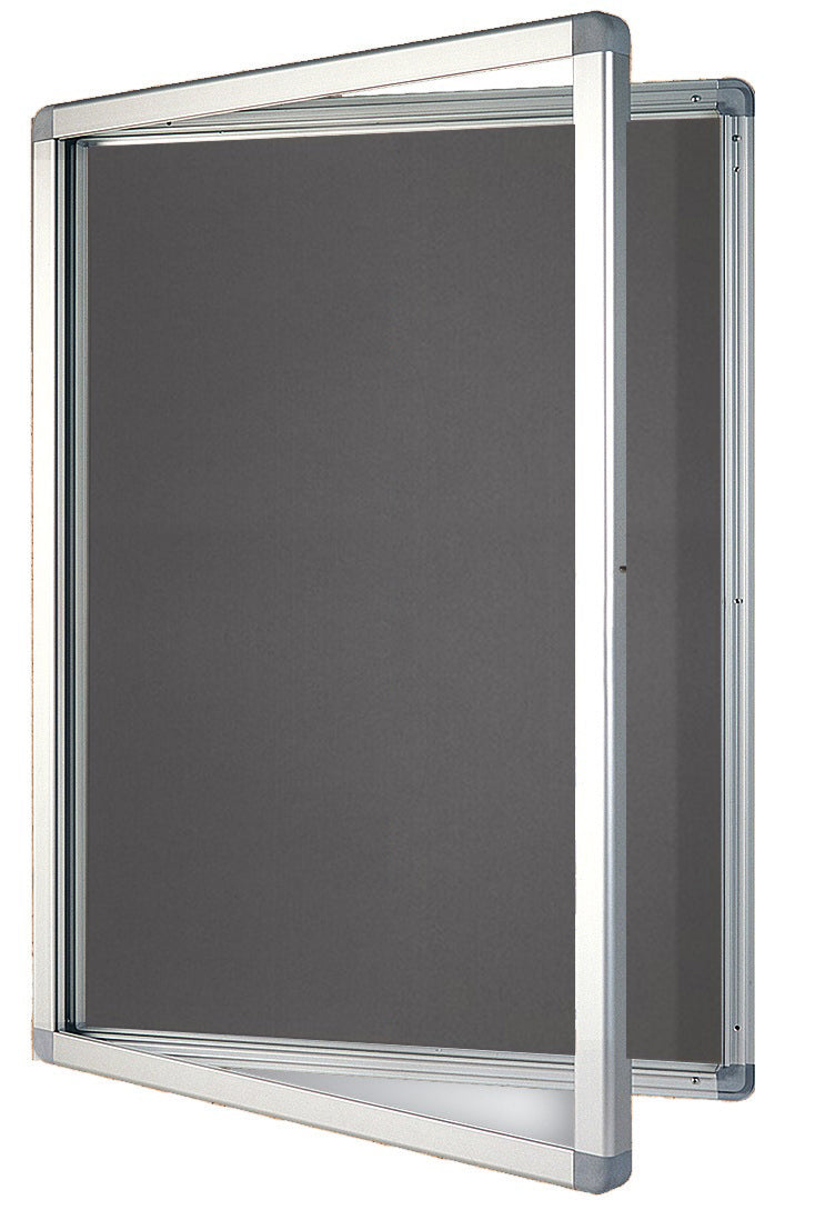 Franken Schaukasten ECO – 15 × DIN A4, Filz-Rückwand, Grau