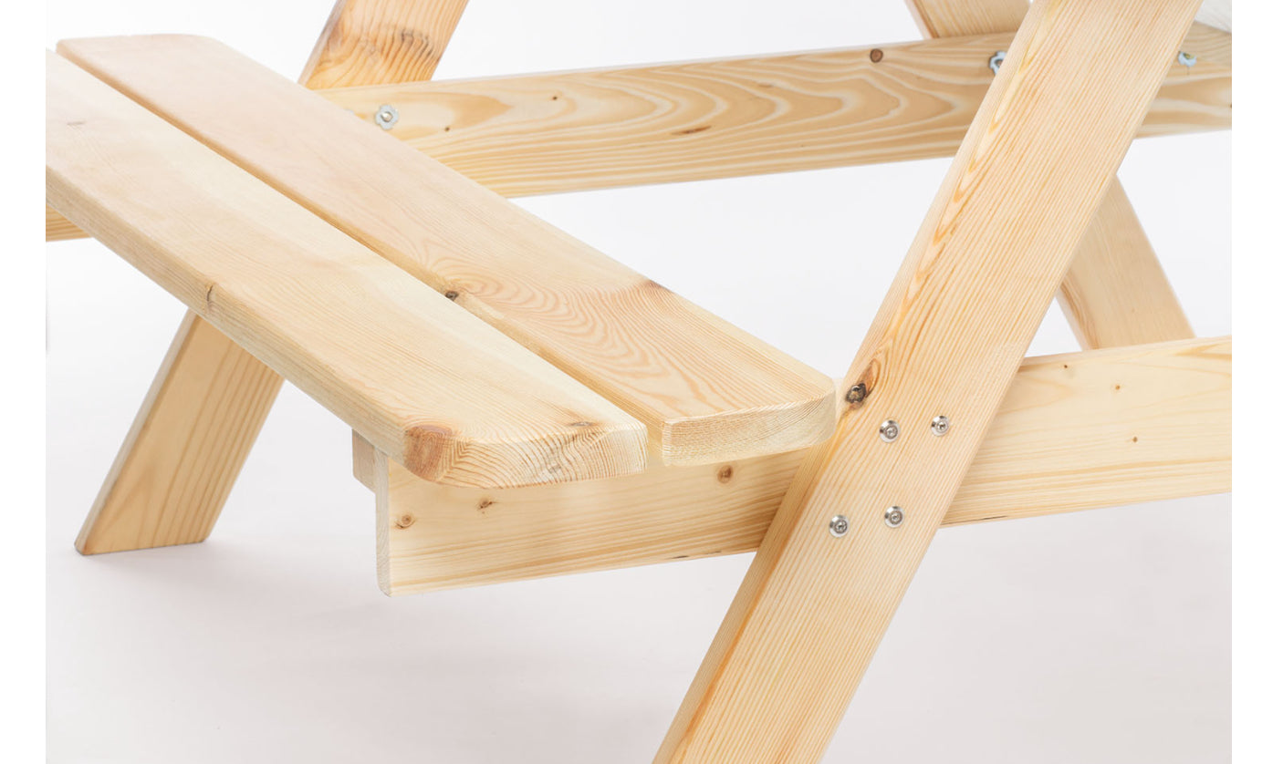 Pinolino Kinderträume Bistro-Set – Natur – Holz – Tisch 119 × 118 × 65 cm