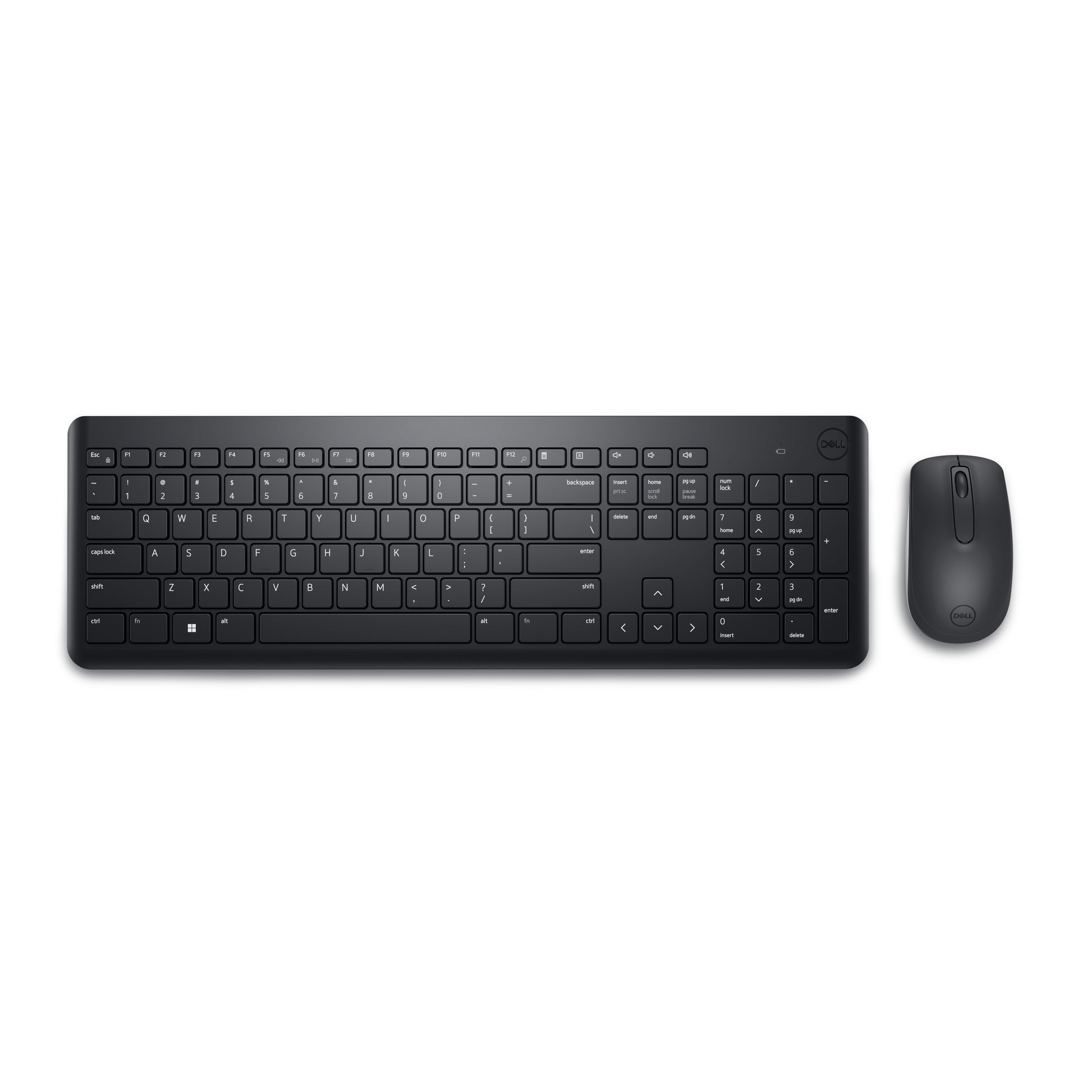 Dell KM3322W – Tastatur- und Maus-Set – Membran – 2,4 GHz (Empfänger) – QWERTZ (CH) – Schwarz