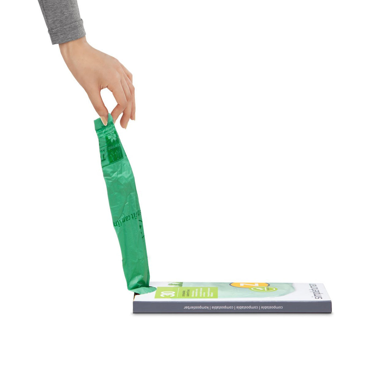 simplehuman Müllbeutel – 4 l, 30 Stück pro Packung, Grün