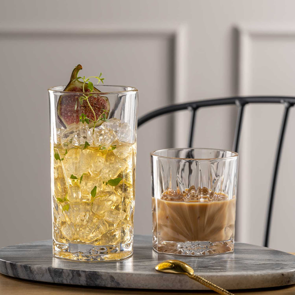 LEONARDO Whiskyglas Capri DOF – 4er Set, 330 ml, Ø 8,5 cm, H 9,5 cm, Glas, Transparent, spülmaschinenfest