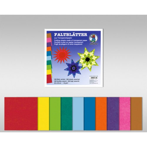 URSUS Origamipapier – 10 × 10 cm, Mehrfarbig, 42 g/m² – 500 Blatt