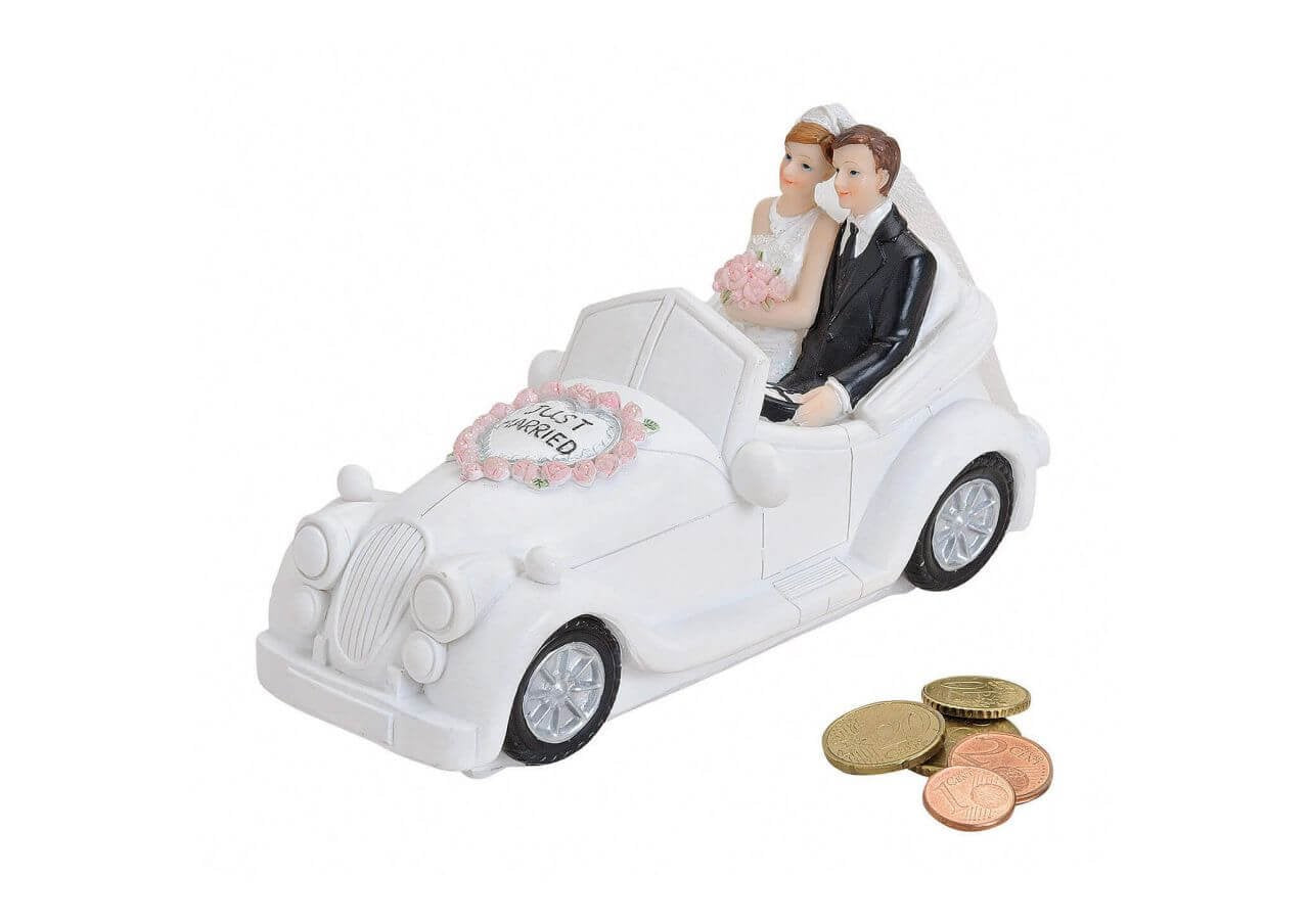 G. Wurm Spardose Hochzeit – Polyresin, Weiss – 16 × 7 × 9 cm