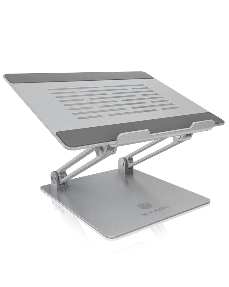 ICY BOX IB-NH300 Laptop-Ständer – für Geräte bis 17", höhenverstellbar, rutschfest – Grau