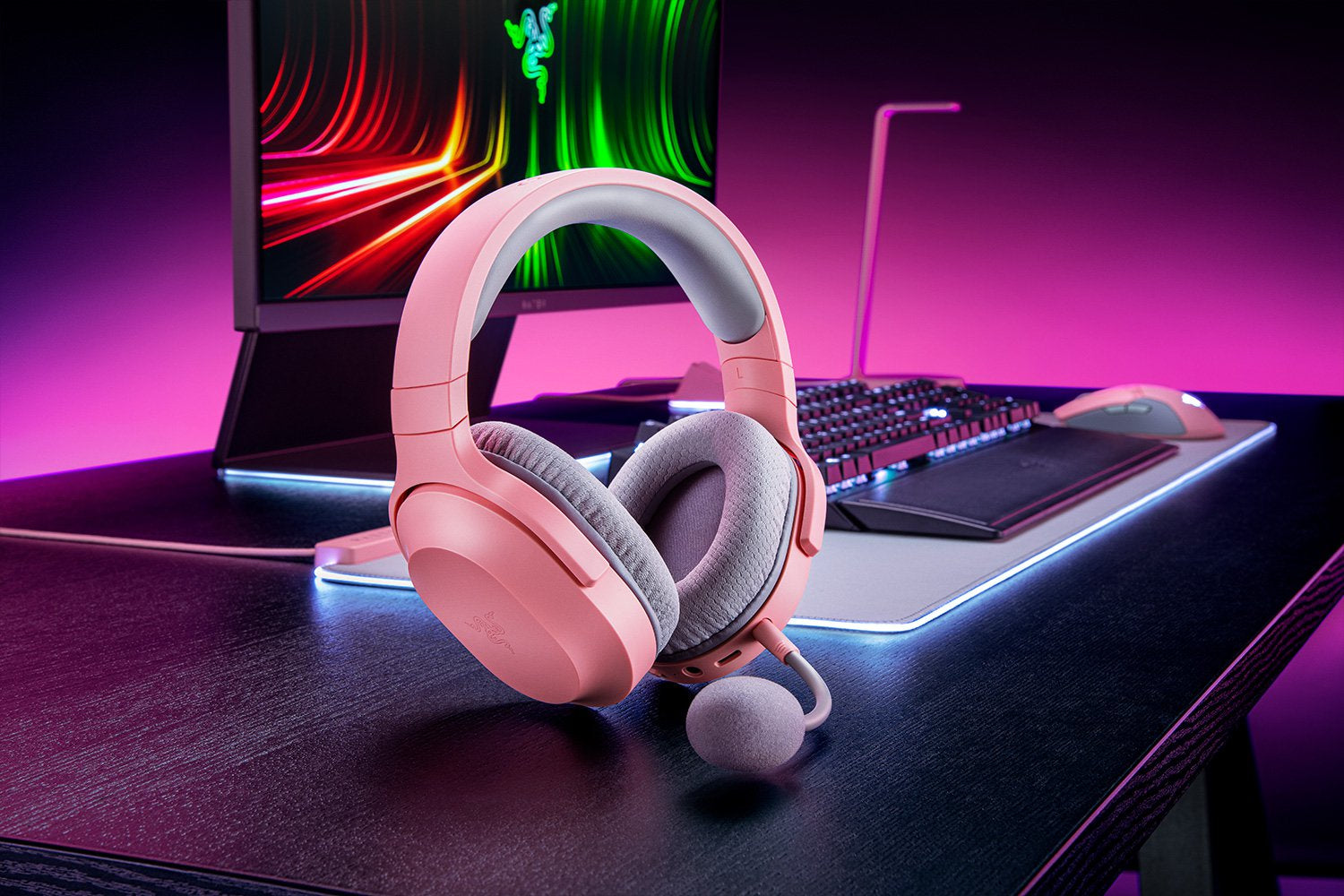 Razer Barracuda X Gaming-Headset – Over-Ear, Stereo, Kabel + BT, 3,5 mm Klinke, USB-C, BT 5.2, Pink