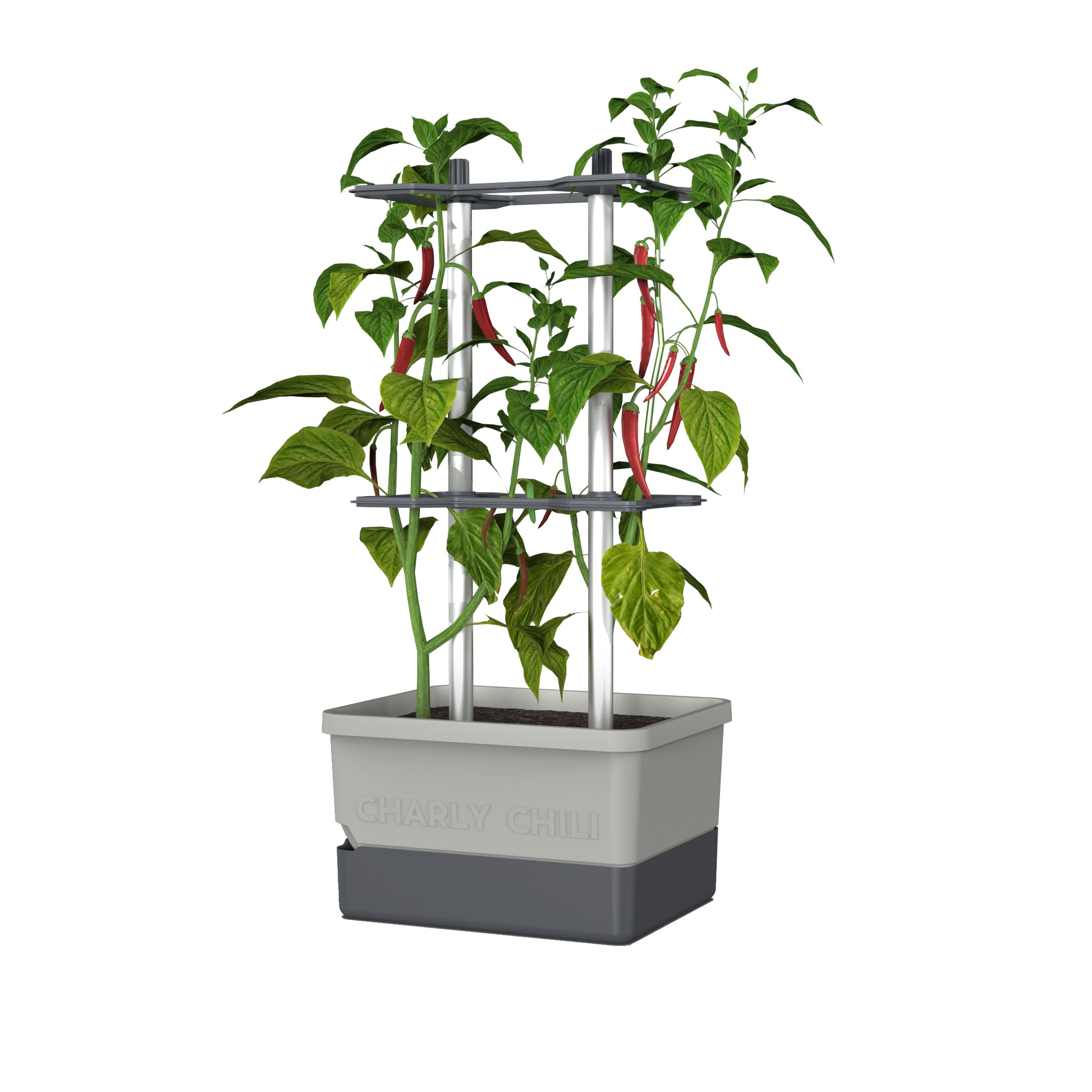 Gusta Garden Topfpflanzer – 35 × 69 × 28 cm – Kunststoff, hellgrau