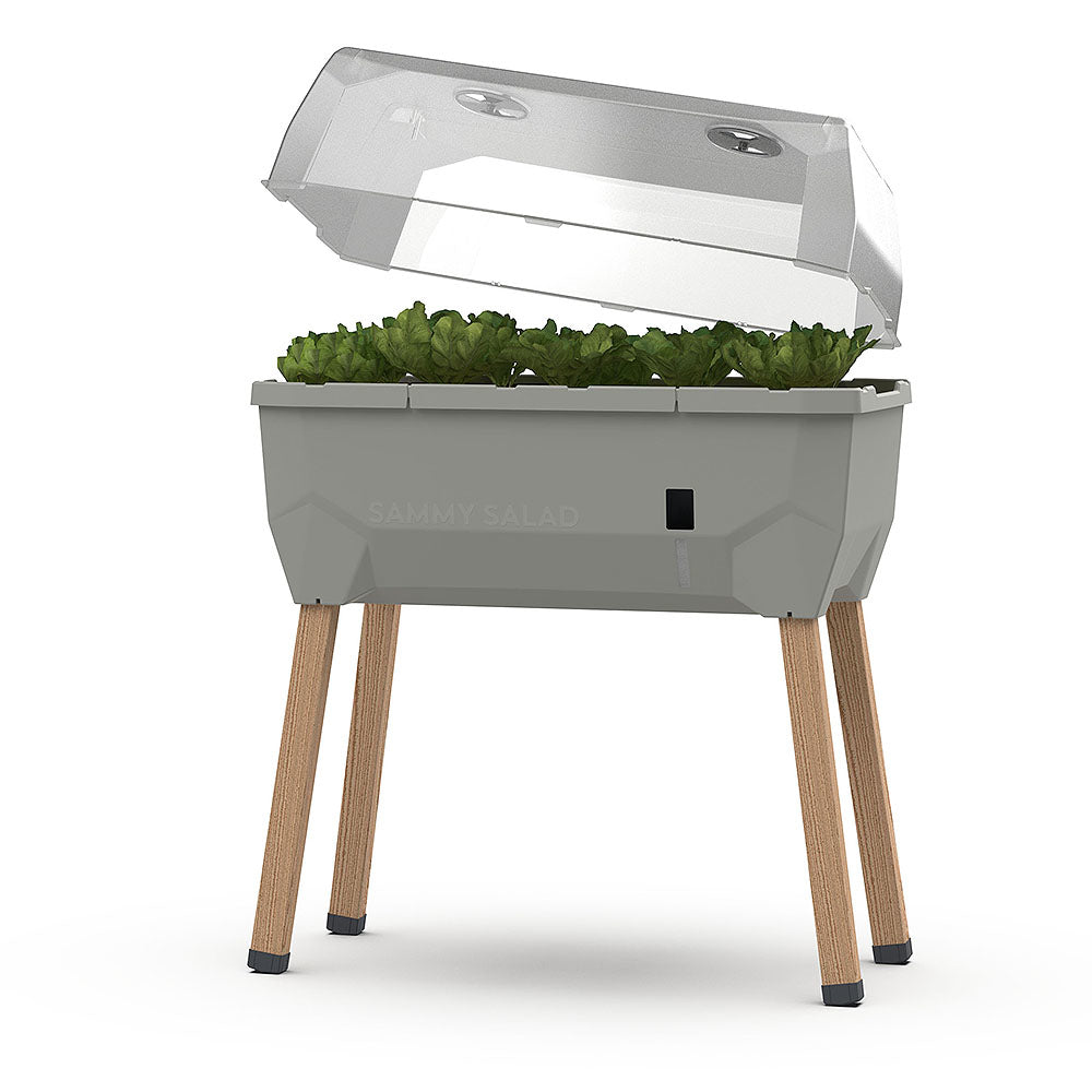 Gusta Garden SAMMY SALAD Hochbeet – 79 × 37,5 × 95 cm – Kunststoff & Lärche, Hellgrau