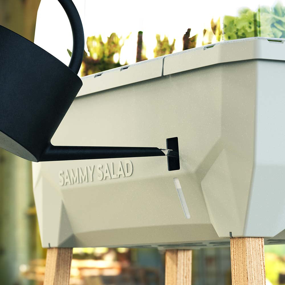 Gusta Garden SAMMY SALAD Hochbeet – 79 × 37,5 × 95 cm – Kunststoff & Lärche, Hellgrau