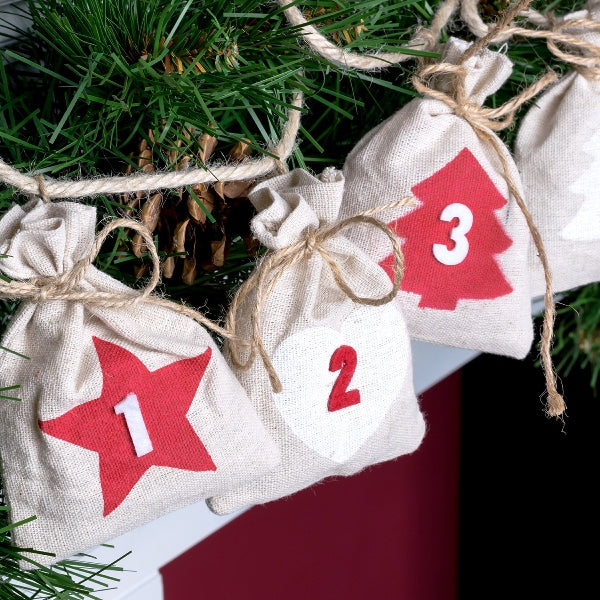 Pajoma Adventskalender Happy – Zahlen – 24-teilig, zum Befüllen – 200 × 8,5 × 12 cm