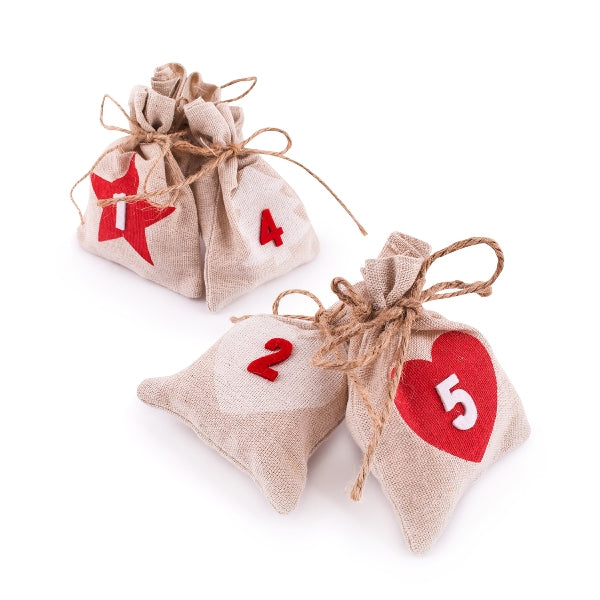 Pajoma Adventskalender Happy – Zahlen – 24-teilig, zum Befüllen – 200 × 8,5 × 12 cm