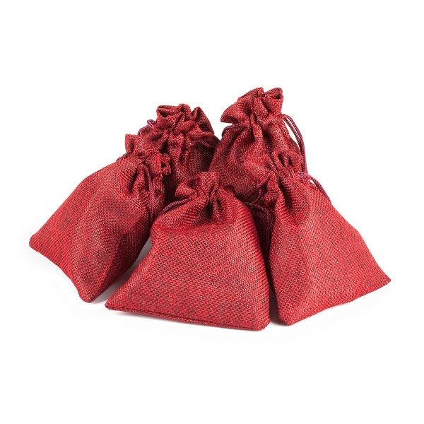 Pajoma Adventskalender-Geschenktüten-Set 'Rot' – Jute, rot, hängend, zum Befüllen, 24 Stück