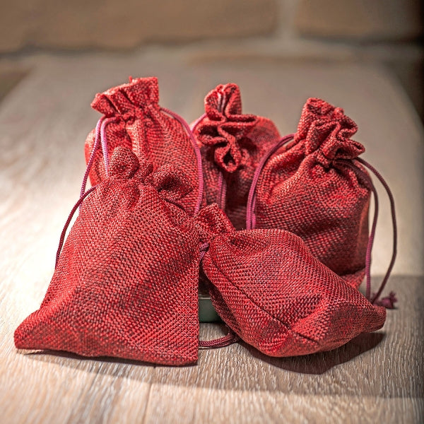 Pajoma Adventskalender-Geschenktüten-Set 'Rot' – Jute, rot, hängend, zum Befüllen, 24 Stück