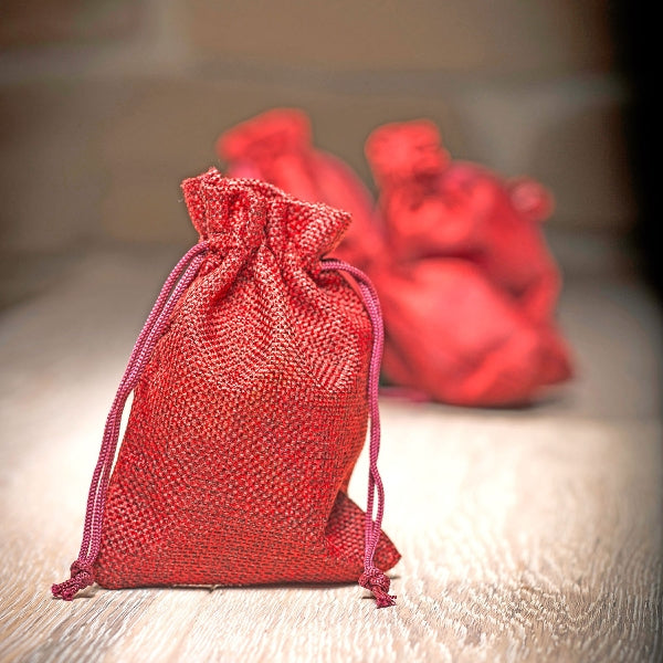 Pajoma Adventskalender-Geschenktüten-Set 'Rot' – Jute, rot, hängend, zum Befüllen, 24 Stück