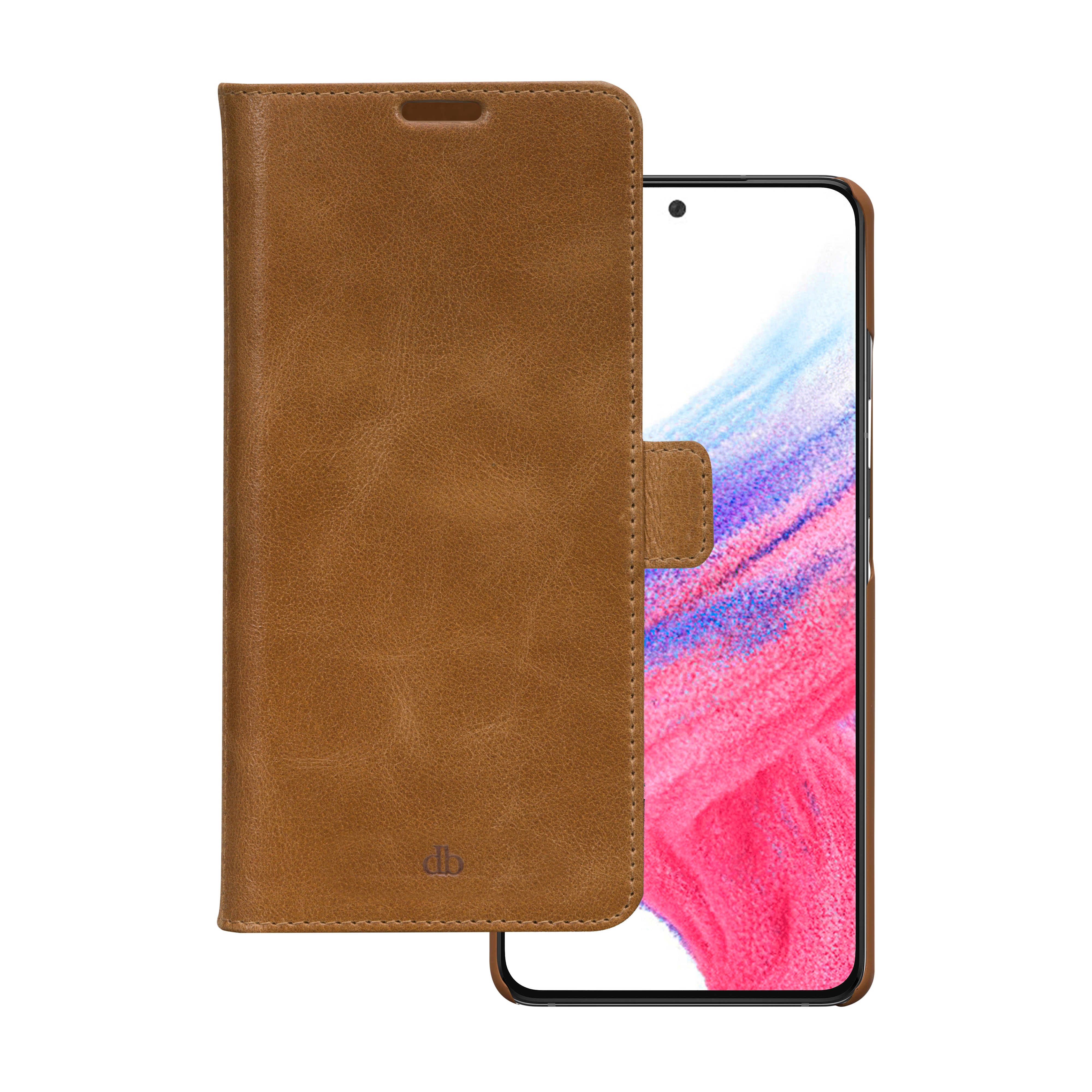 dbramante1928 Lynge Wallethülle – für Samsung Galaxy A53, 3 Kartenfächer, Leder, Beige