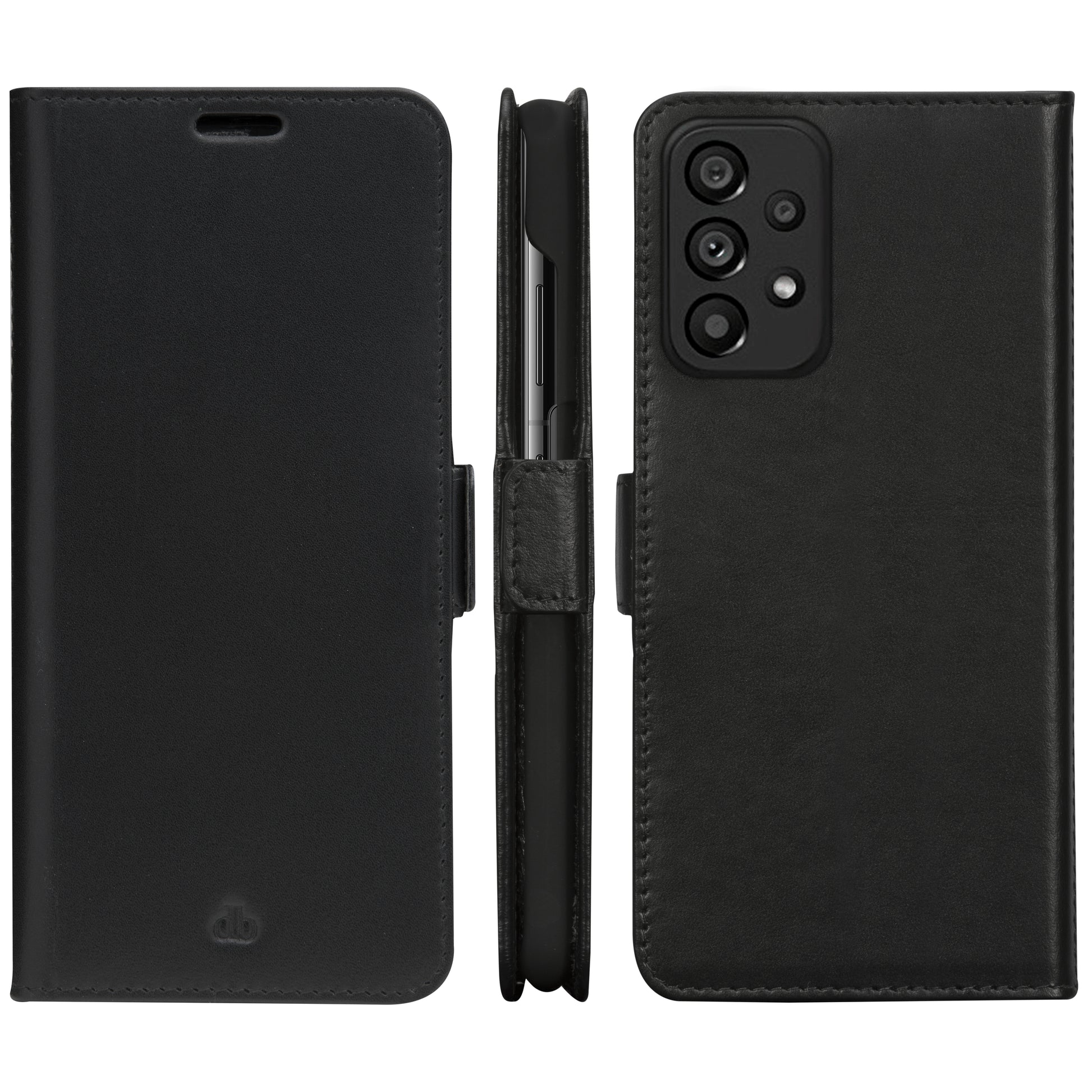 dbramante1928 Lynge Folio – für Samsung Galaxy A53, 3 Kartenfächer, Leder, Schwarz
