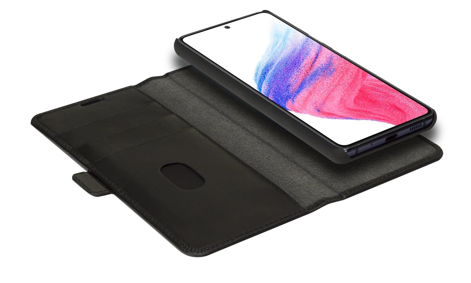 dbramante1928 Lynge Folio – für Samsung Galaxy A53, 3 Kartenfächer, Leder, Schwarz
