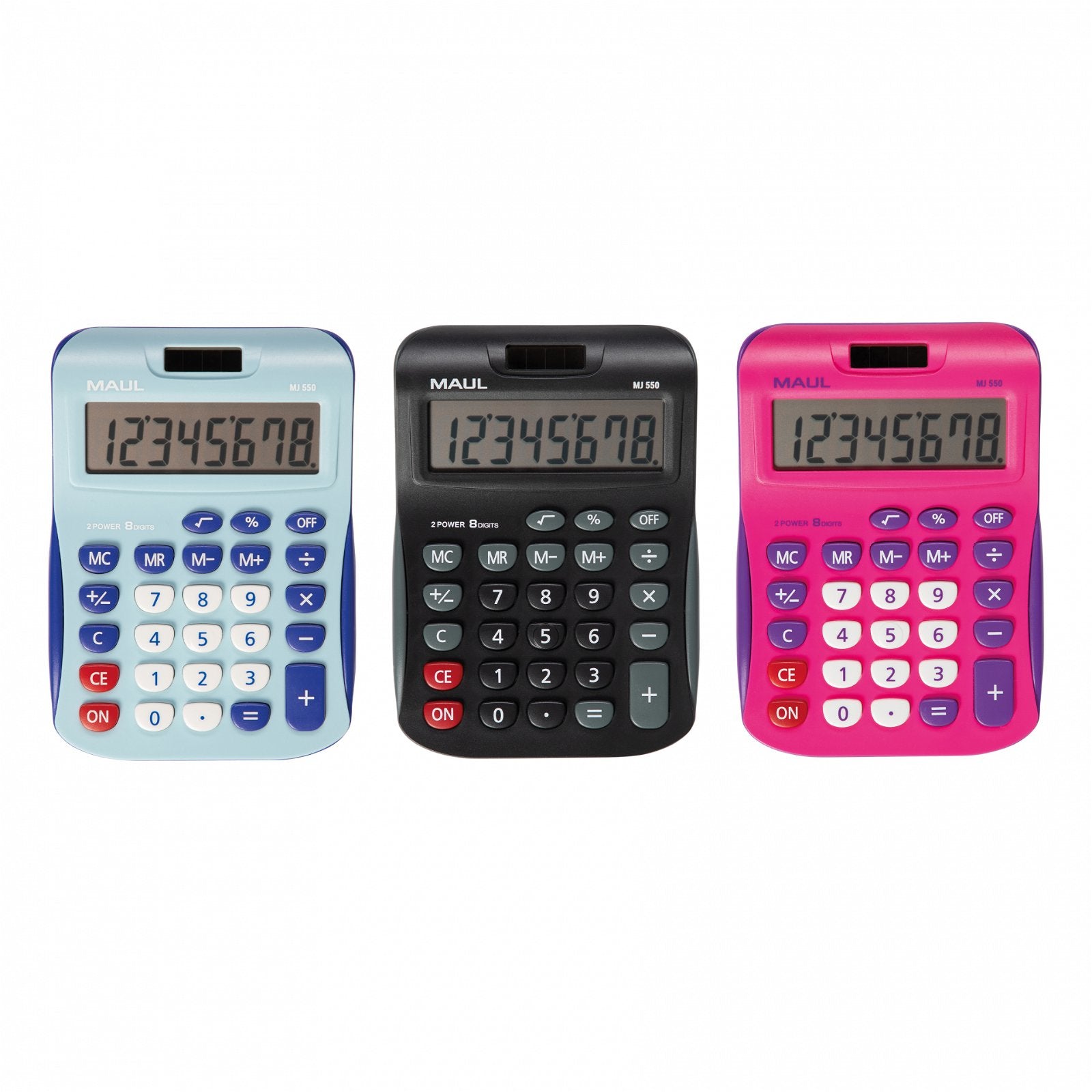 Maul Taschenrechner MJ550 Junior – 8-stellig – Solar/Batterie – Pink