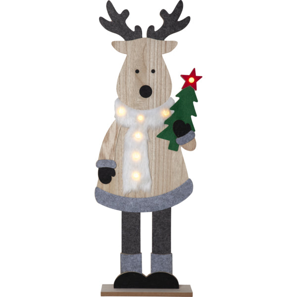 Star Trading Dekorationsfigur Billy – 80 cm, 0,42 W, Warmweiss, Grau, Batteriebetrieben, 2 × AA, Timer 6 h/18