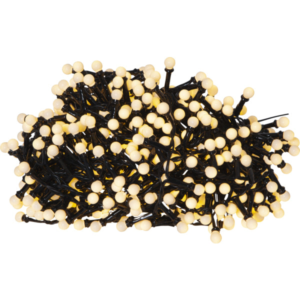 Star Trading Lichterkette – 19 m – 700 LEDs – 6 W – Warmweiss – IP44 – Netzbetrieb – Timer 6/18 h – Schwarz