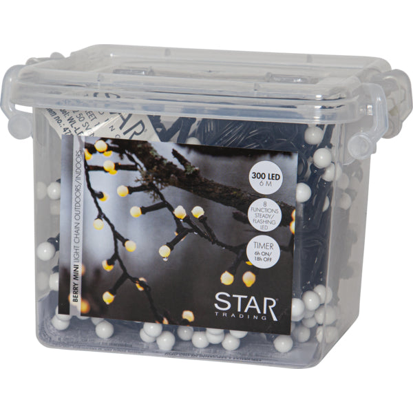 Star Trading Lichterkette – 11 m – 130 lm, 3,6 W – Warmweiss, 2500 K – IP44 – Netzbetrieb – Schwarz