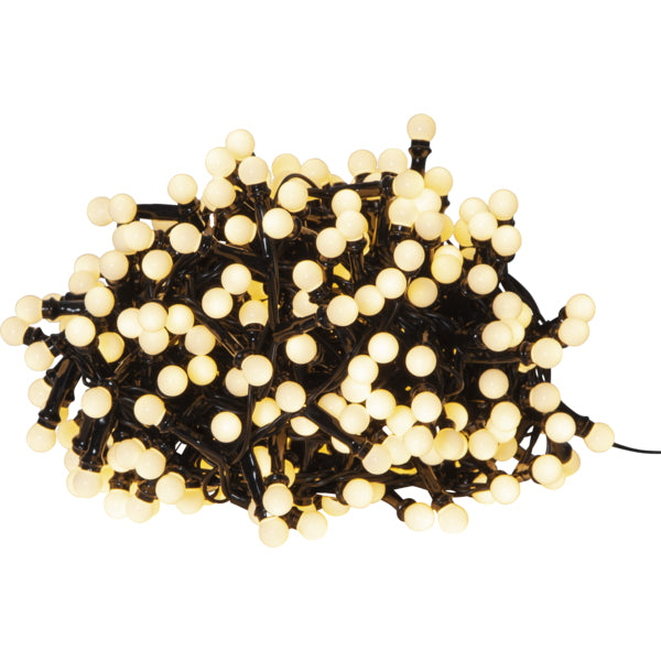 Star Trading Lichterkette – 11 m – 130 lm, 3,6 W – Warmweiss, 2500 K – IP44 – Netzbetrieb – Schwarz